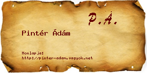 Pintér Ádám névjegykártya